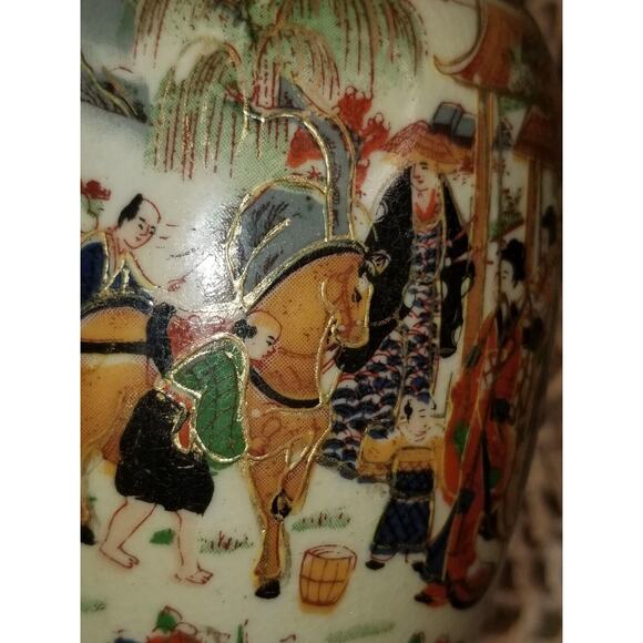 Zhong Guo Zhi Zao Gold Gilted Chinese Vase, Made In China - Picture 9 of 16